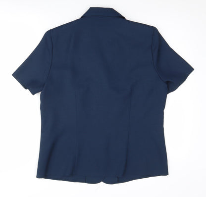 Honor Millburn Women's Blue Button-Up Blouse, Size 14, Polyester