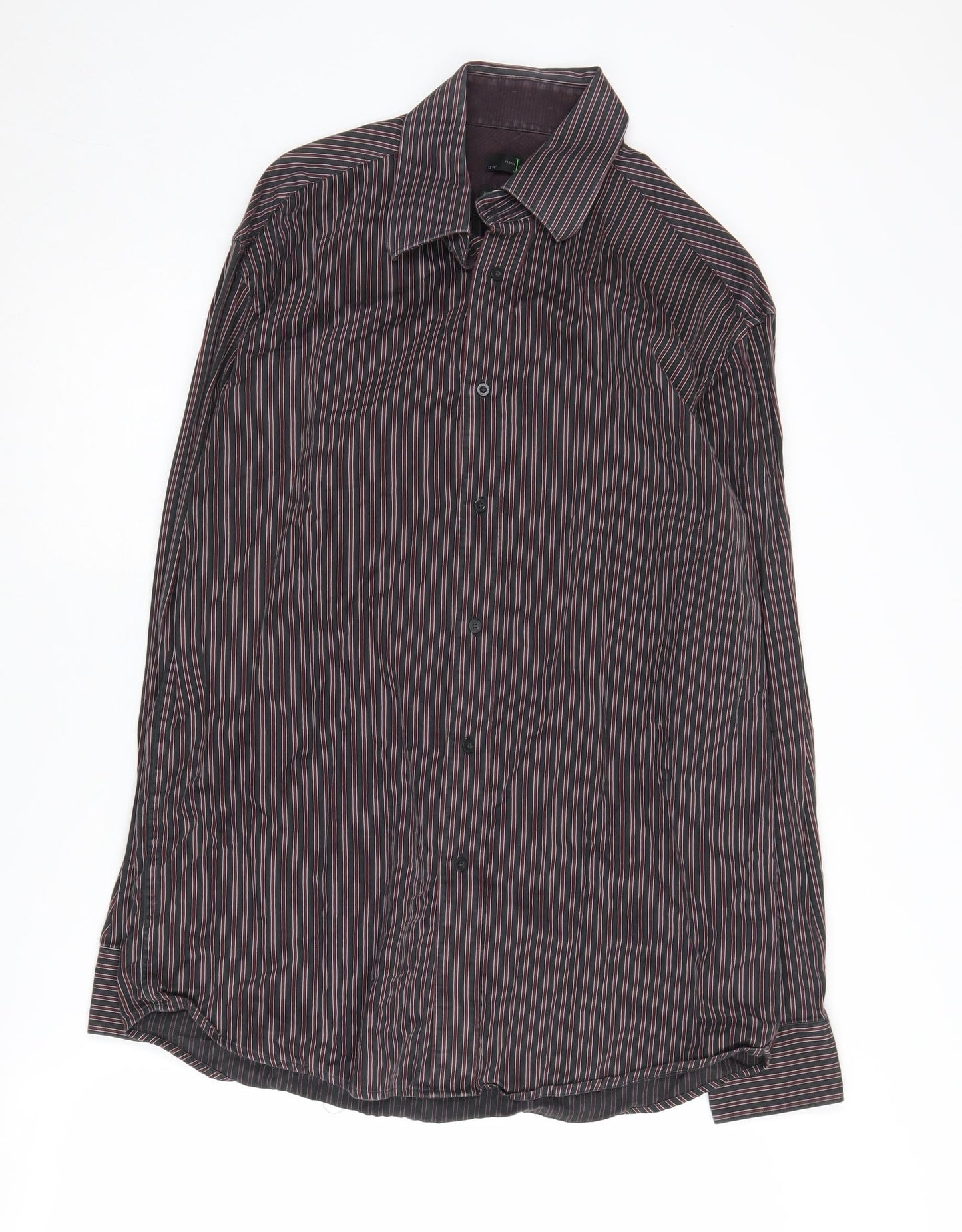 Jasper Conran Men's Black Striped Long Sleeve Shirt - 15.5