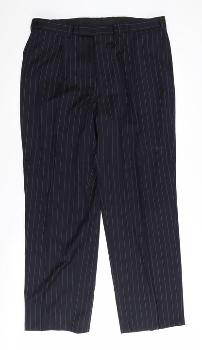 Jaeger Men's Blue Dress Pants 56L Pinstripe