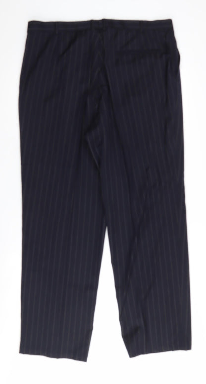 Jaeger Men's Blue Dress Pants 56L Pinstripe