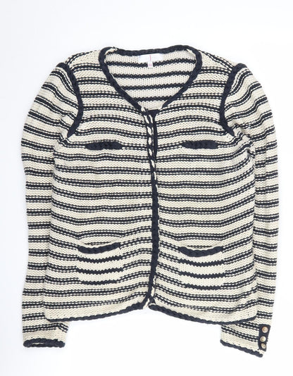 Jasper Conran Women's Black Striped Cardigan Size 14