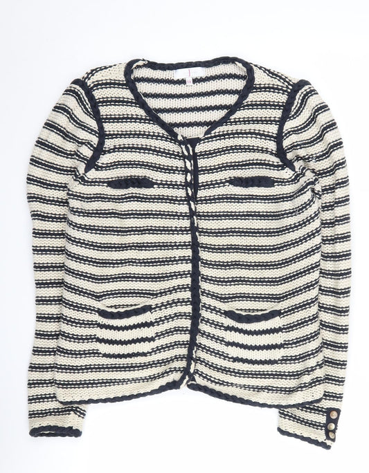 Jasper Conran Women's Black Striped Cardigan Size 14