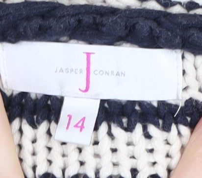 Jasper Conran Women's Black Striped Cardigan Size 14