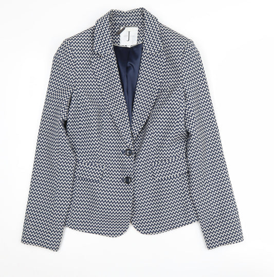 Jasper Conran Women's Blue Chevron Blazer Size 8