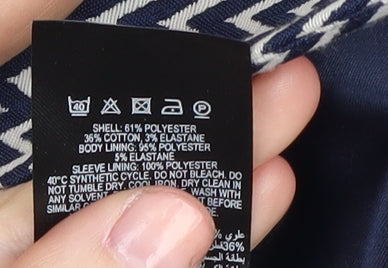 Jasper Conran Women's Blue Chevron Blazer Size 8