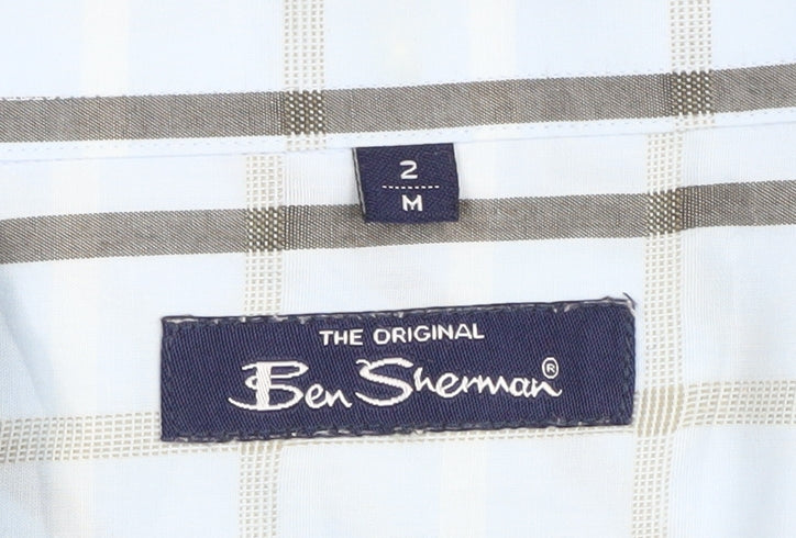 Ben Sherman Men's Blue Plaid Button-Up Shirt Medium