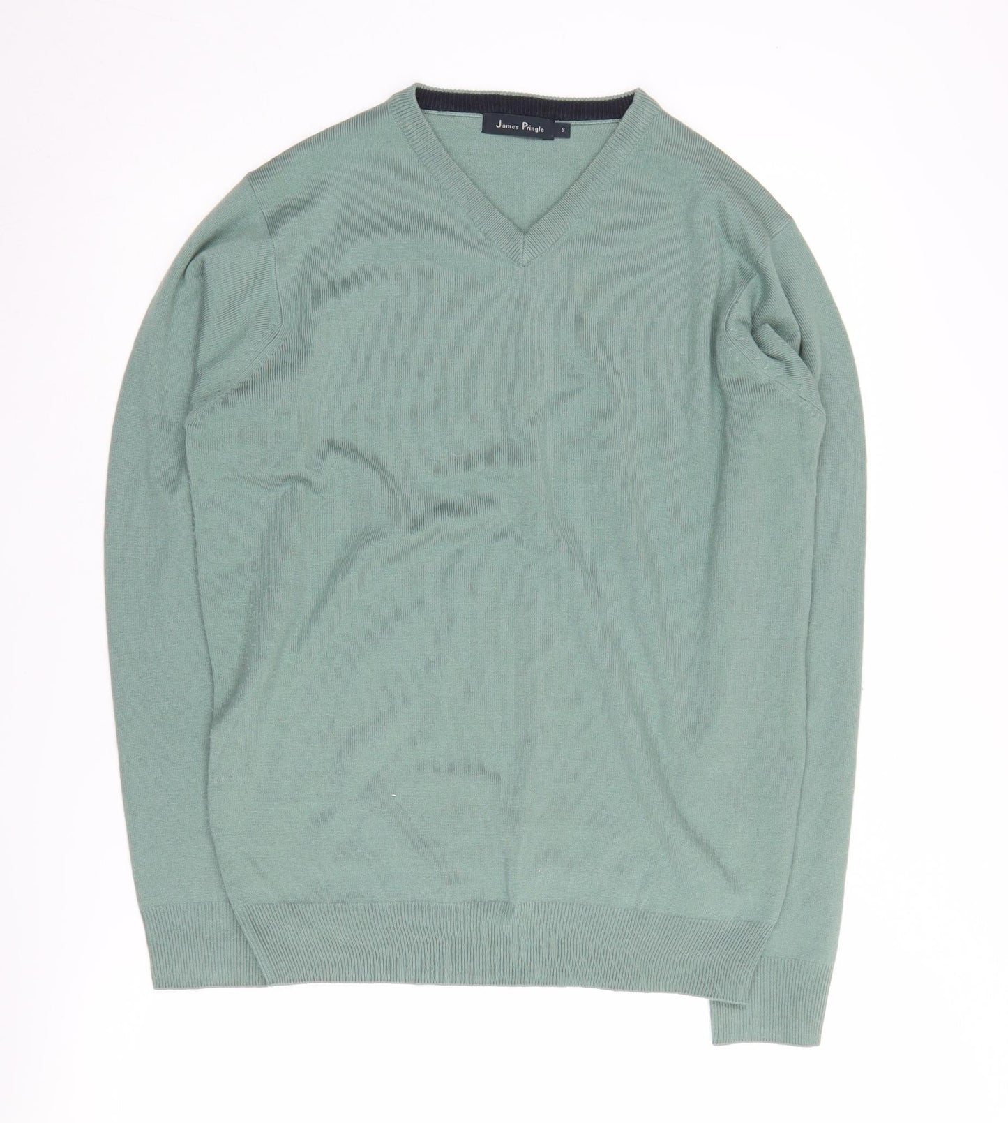 James Pringle Men's Green V-Neck Pullover Jumper - Size S