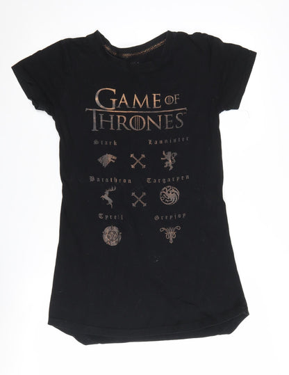 Game of Thrones Women's Black Graphic Nightshirt Size S