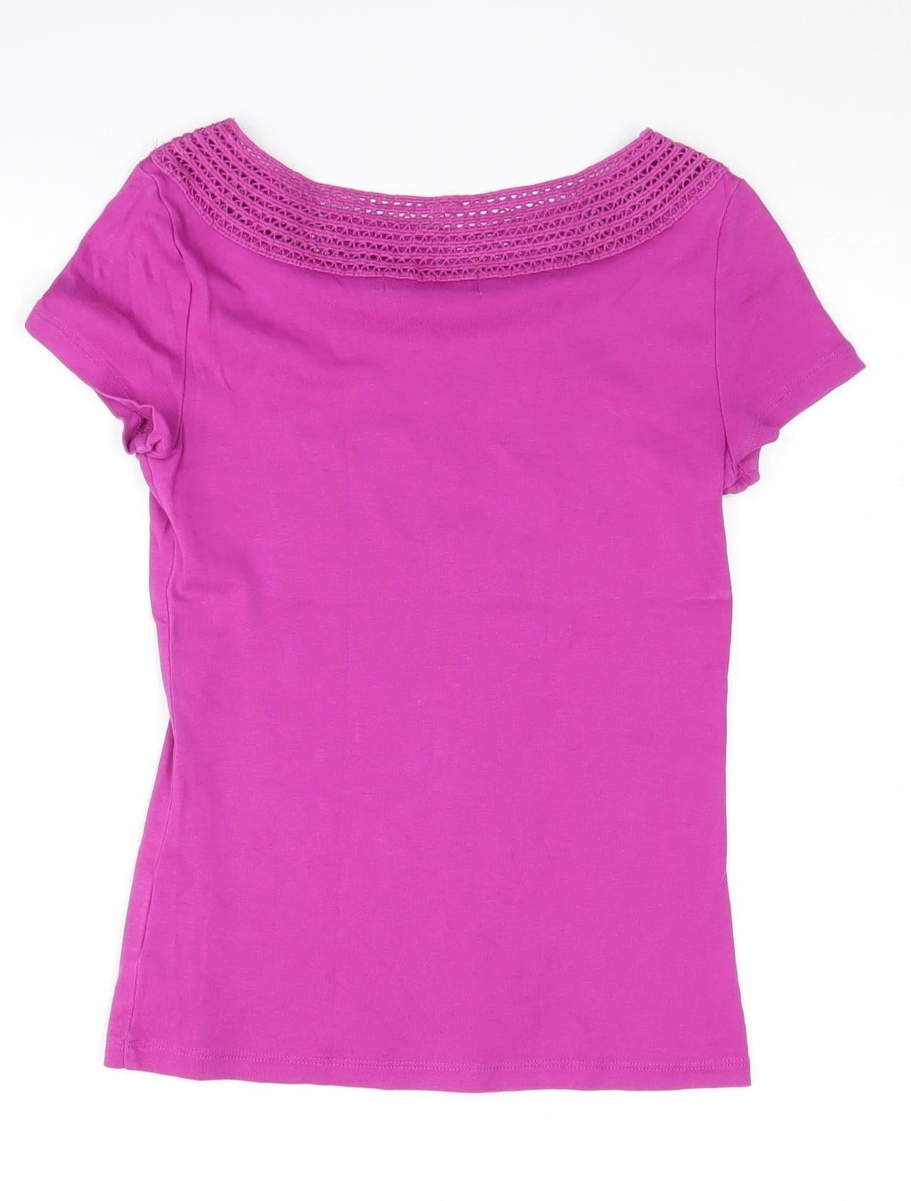 Womens UK Size S Lauren Ralph Lauren Purple Basic T-Shirt