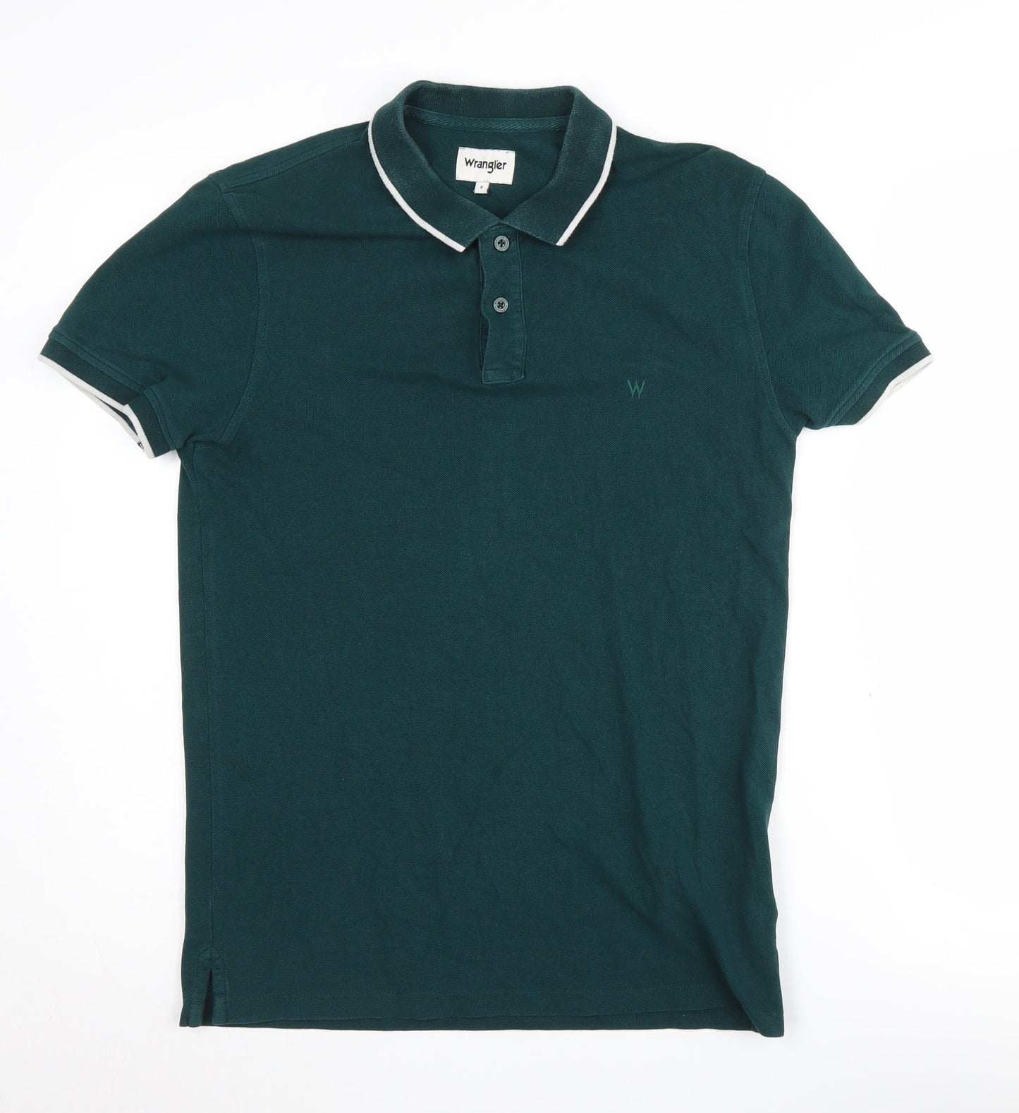 Wrangler Men's Green Polo Shirt, S, Casual Short Sleeve
