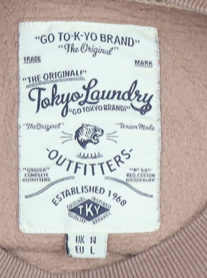 Tokyo Laundry Women's Brown Pullover Sweatshirt L