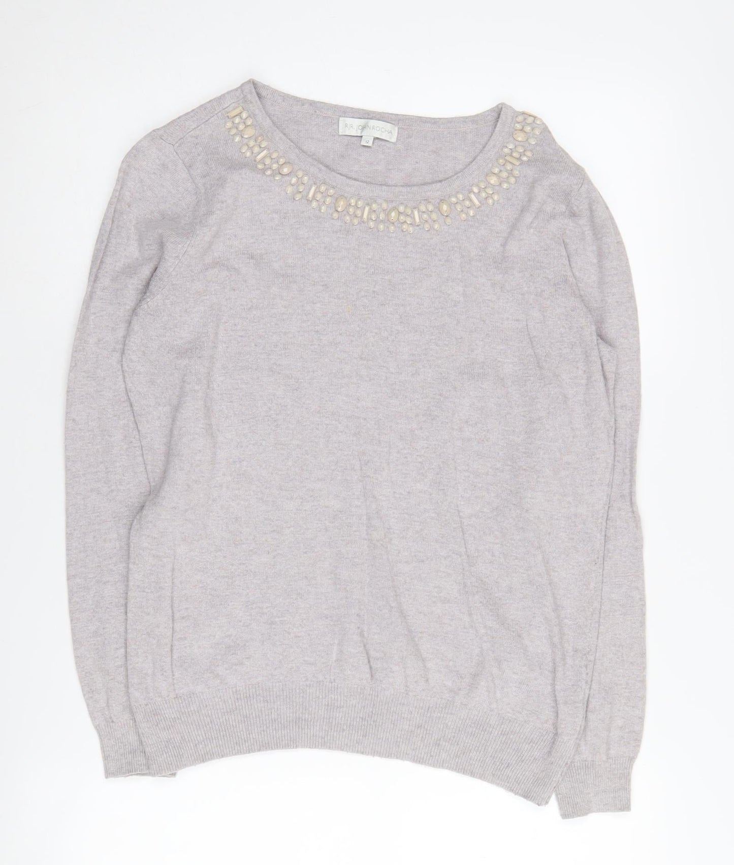 Womens UK Size 12 RJR John Rocha Grey Pullover Jumper