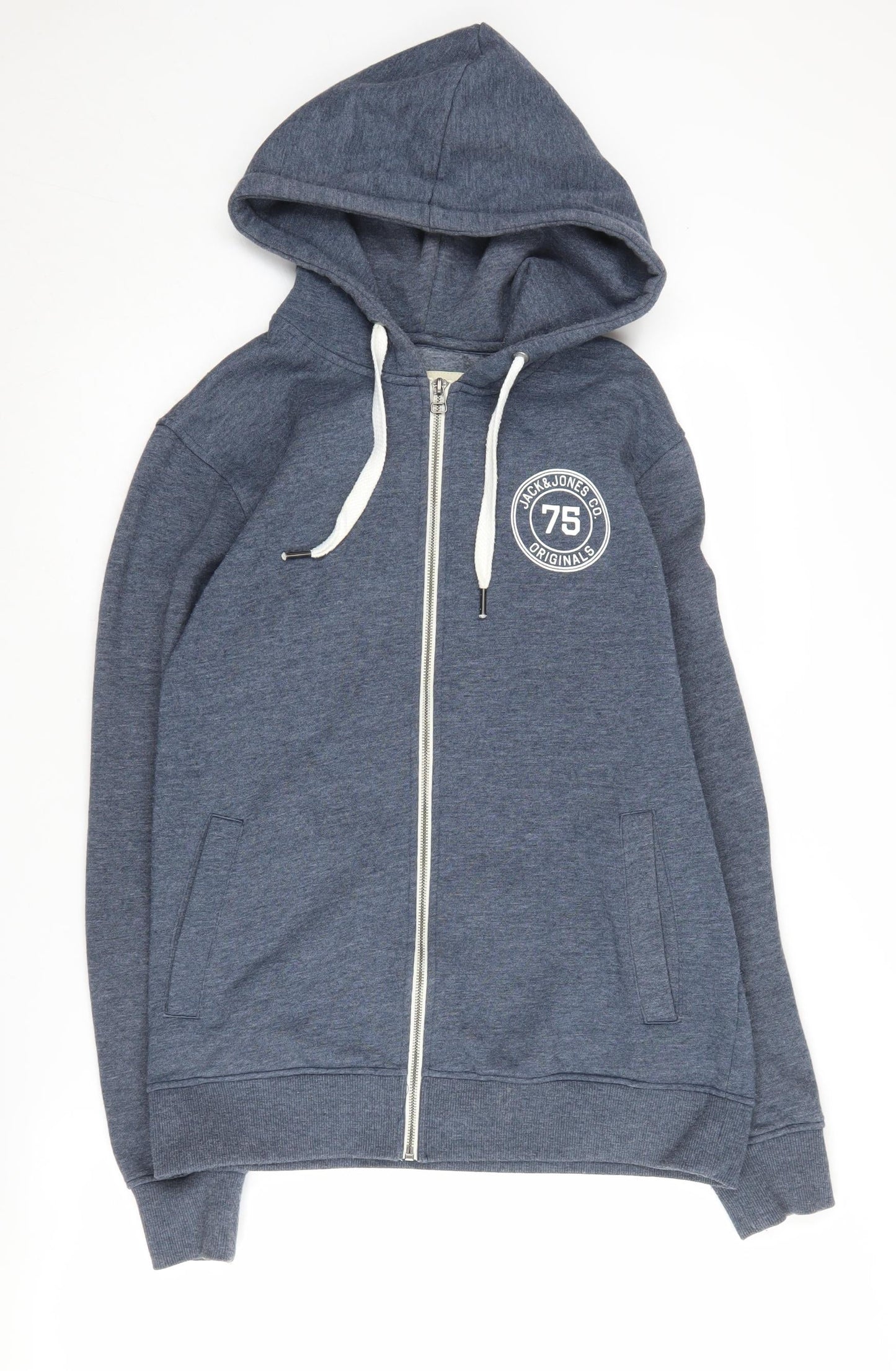 Mens UK Size M JACK & JONES Blue Full Zip Hoodie