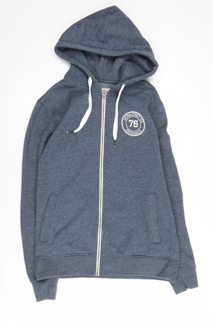 Mens UK Size M JACK & JONES Blue Full Zip Hoodie
