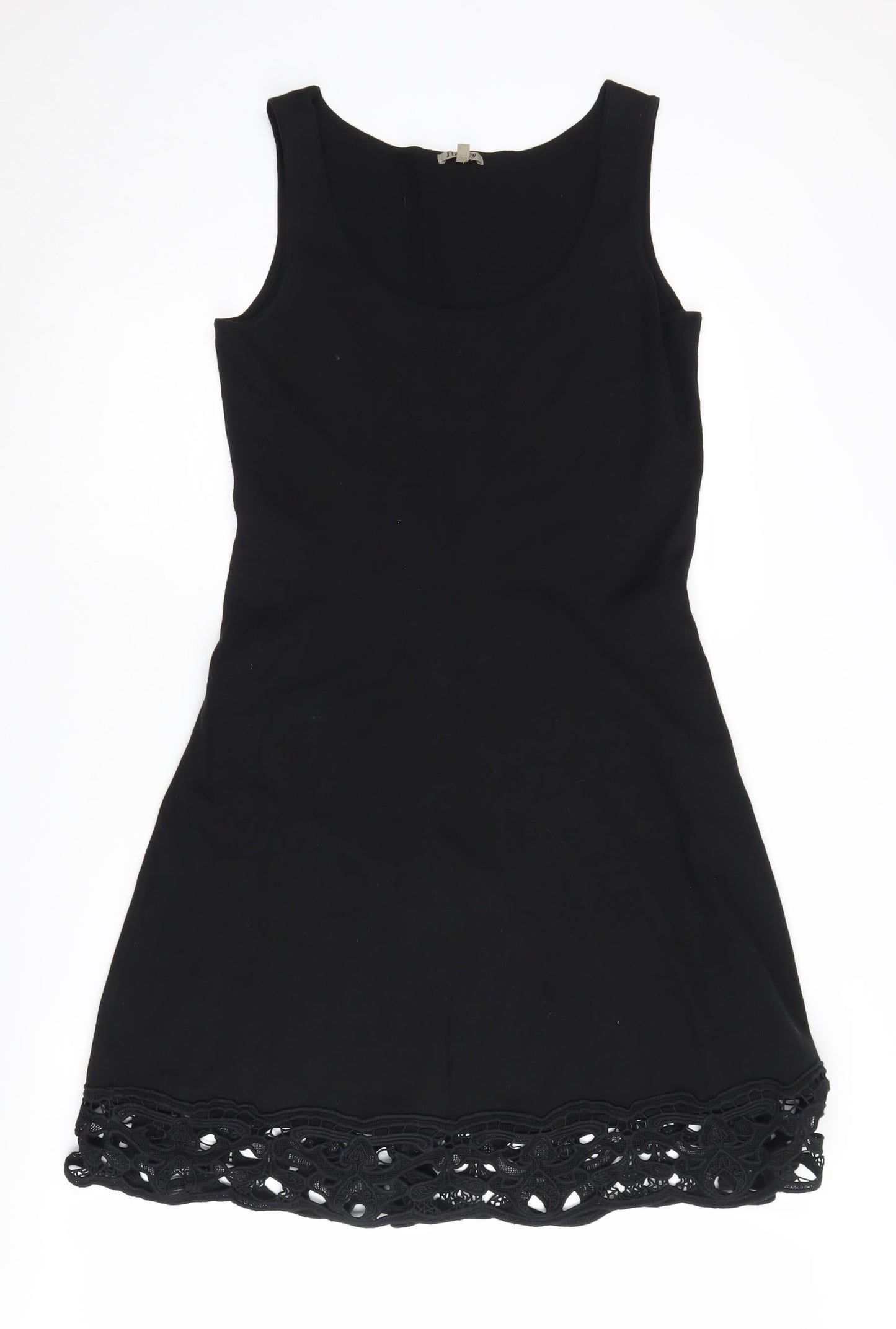 Jigsaw Women's Black A-Line Dress, Medium, Lace Accents