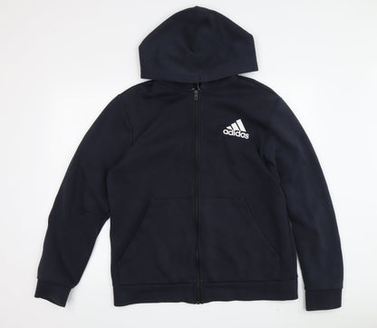 Adidas Men's Blue Full Zip Hoodie - Size L