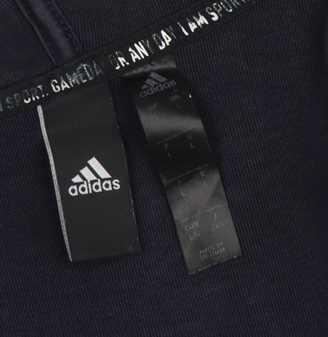 Adidas Men's Blue Full Zip Hoodie - Size L