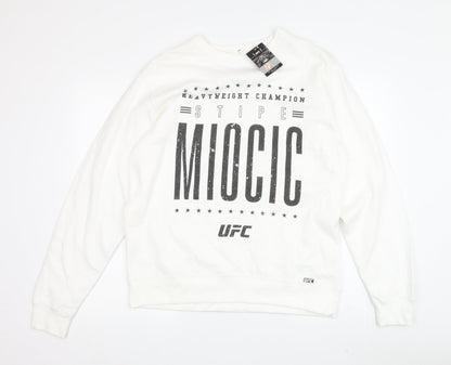 UFC Unisex Adults White Pullover Sweatshirt M