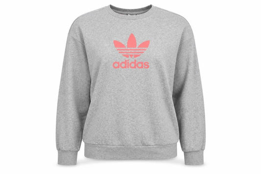 Front view of Adidas Teens Grey Pullover Sweatshirt L