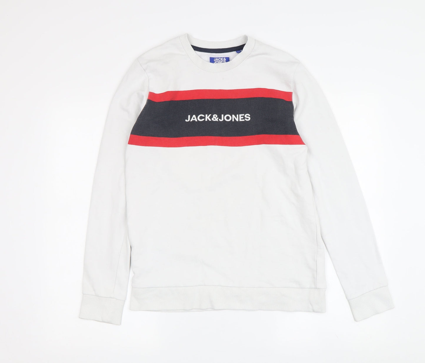 Teens UK Size 164 JACK & JONES White Pullover Sweatshirt