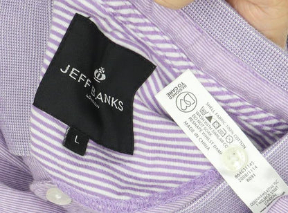 Jeff Banks Men's Purple Polo Shirt L, Short Sleeve