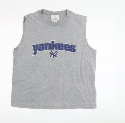 Adidas Men's Grey Yankees Sleeveless T-Shirt L