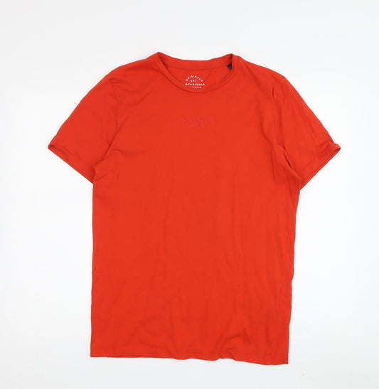 Jack & Jones Men's Red Crew Neck T-Shirt Size S
