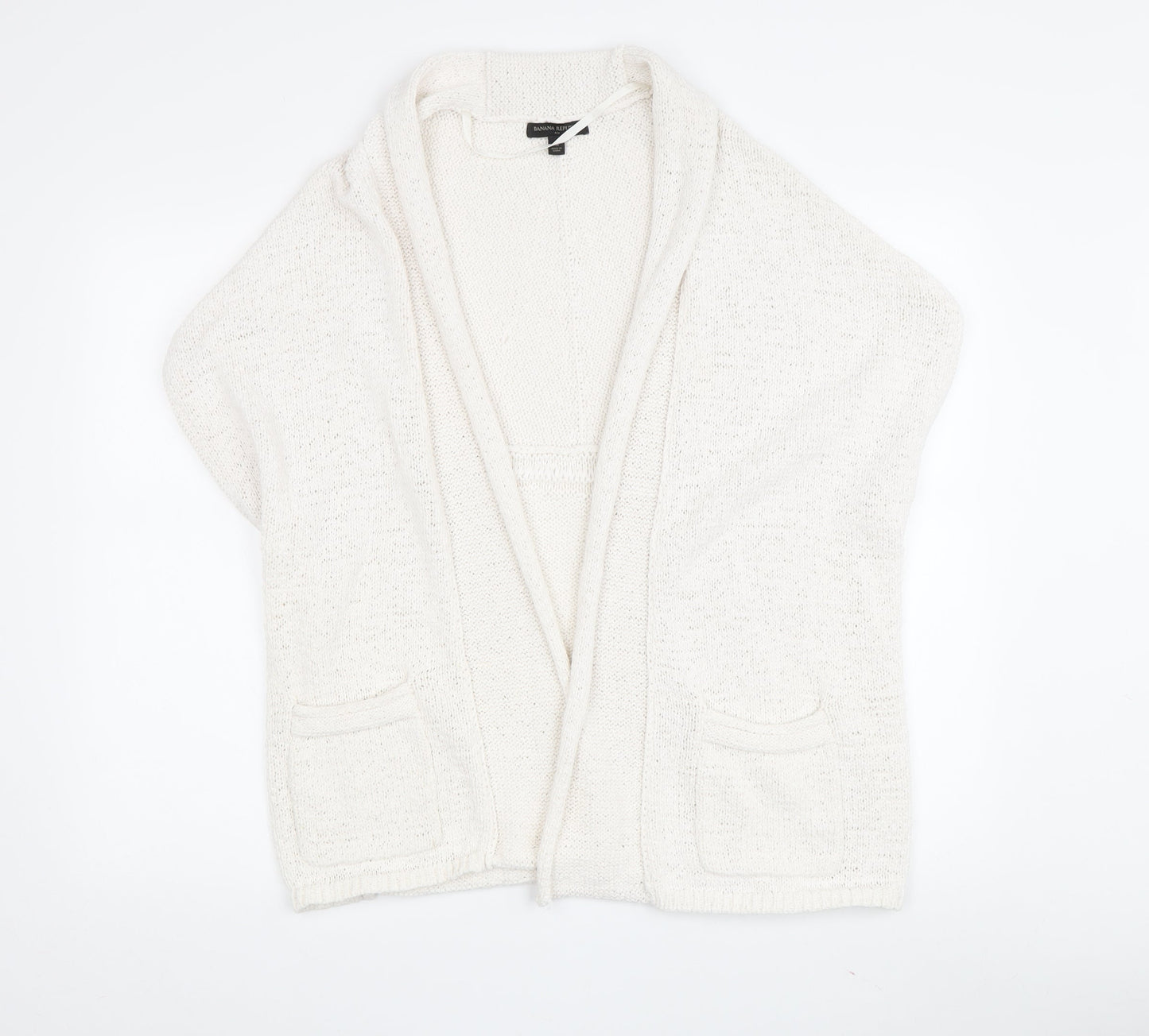 Banana Republic Women's Ivory M Cardigan Sleeveless Knit