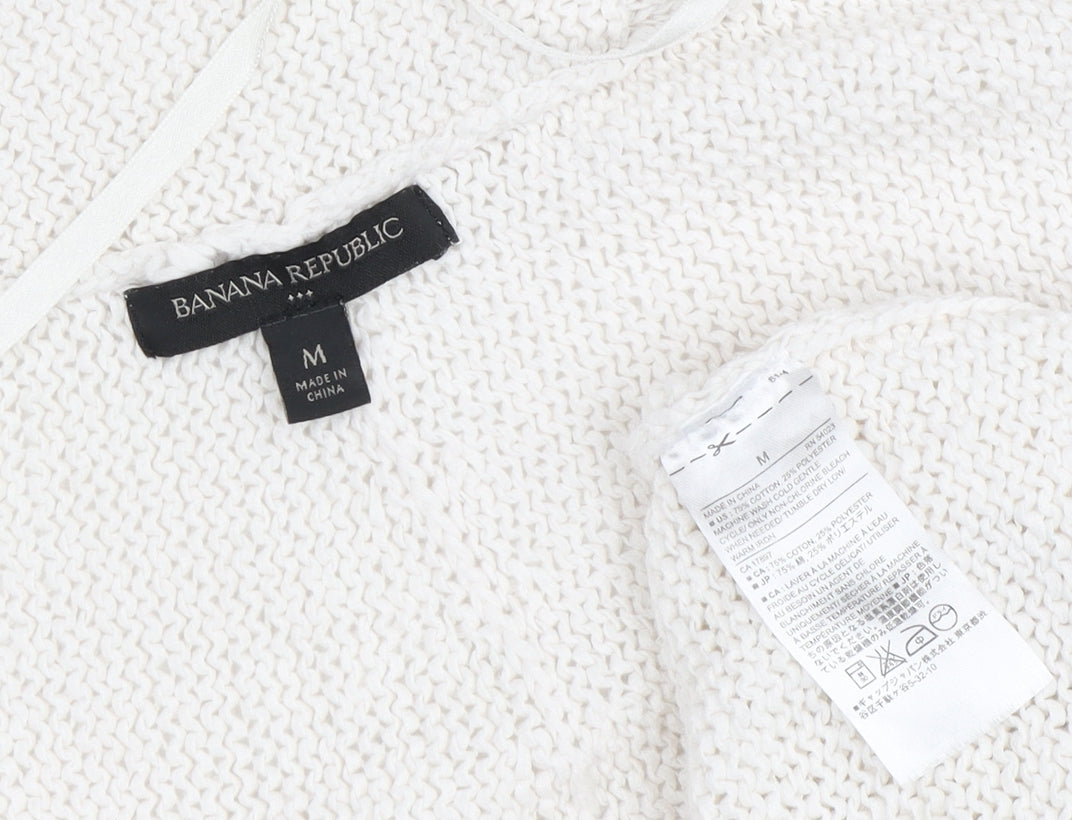 Banana Republic Women's Ivory M Cardigan Sleeveless Knit