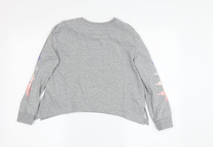 Converse Girls Grey Pullover Sweatshirt, 10-12 Years, Stars Design