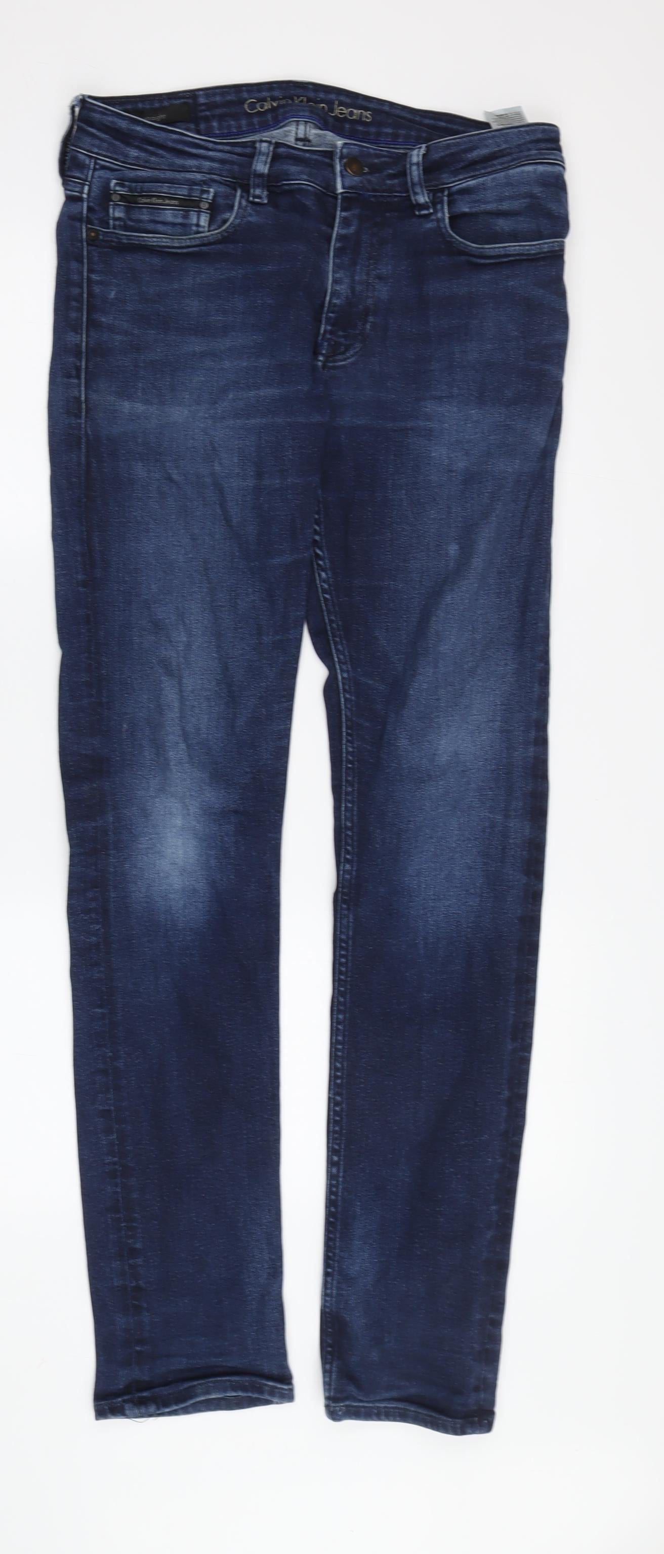 Calvin Klein Men's Blue Slim Straight Jeans