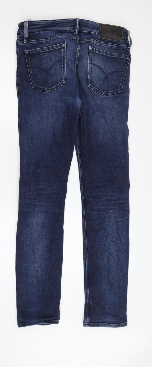 Calvin Klein Men's Blue Slim Straight Jeans
