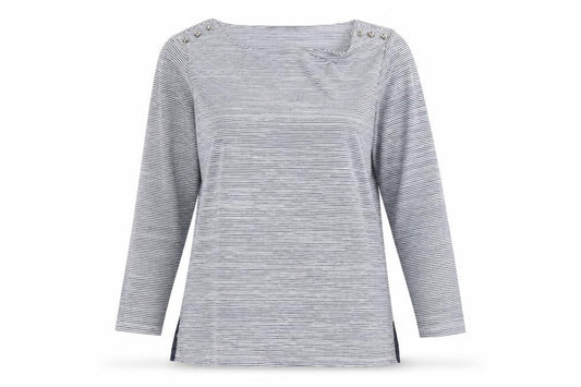 Womens UK Size 14 Jasper Conran Blue Basic Ringer T-Shirt