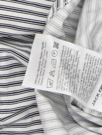Jack & Jones Men's Black Striped Shirt S