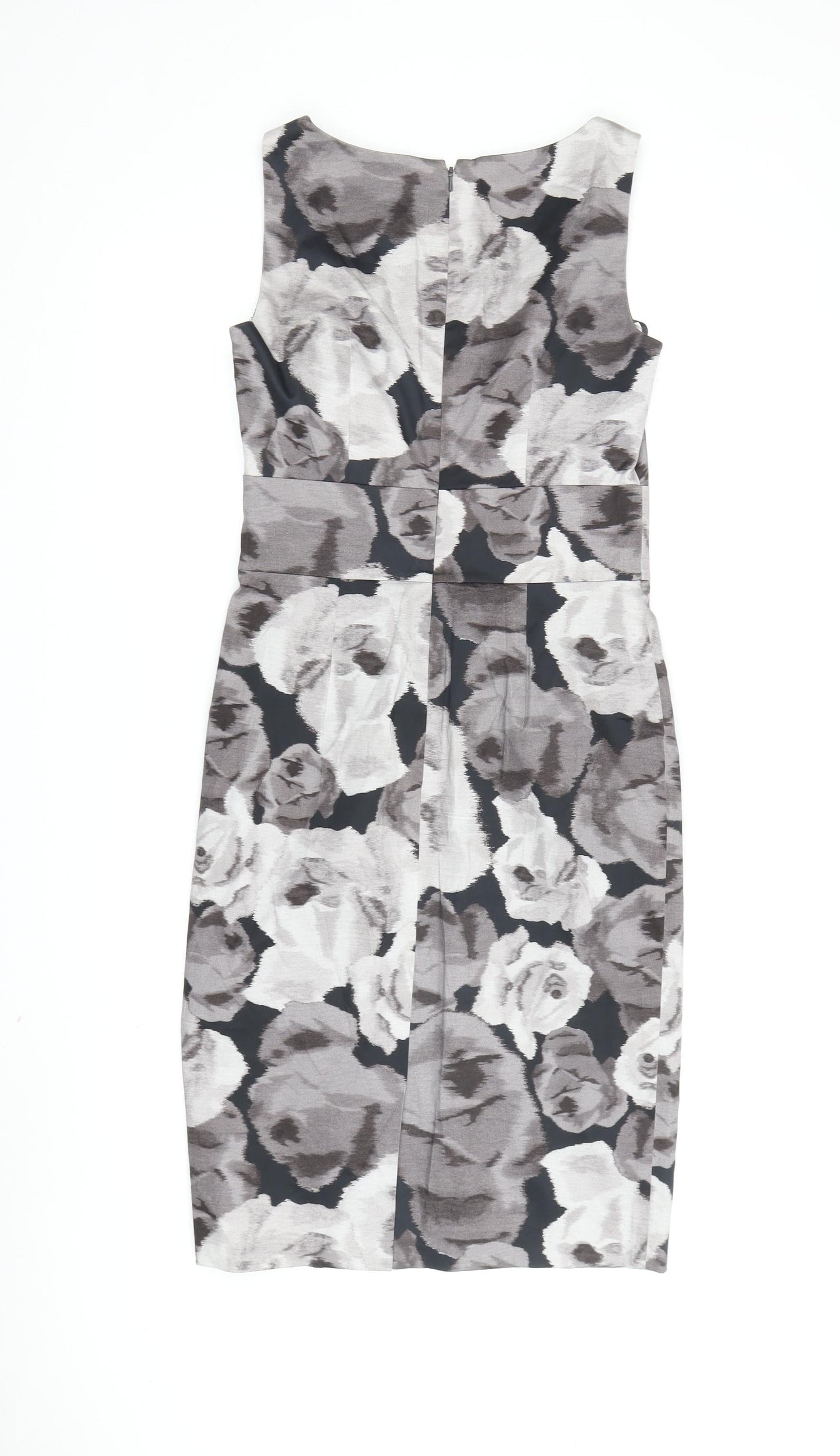 Hobbs Women Grey Floral Sheath Dress Size 8