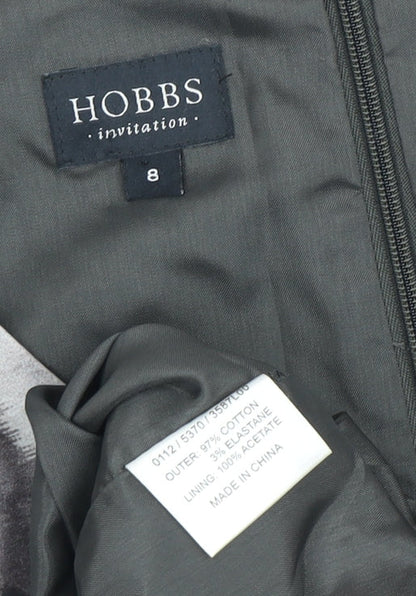 Hobbs Women Grey Floral Sheath Dress Size 8