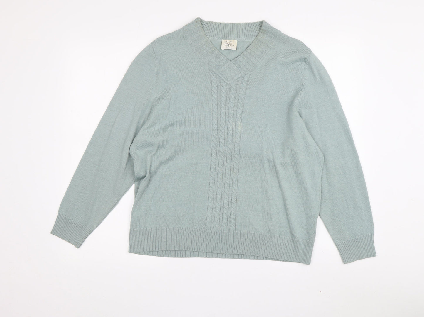 Eastex Women's Green Cable-Knit Pullover Jumper Size 16