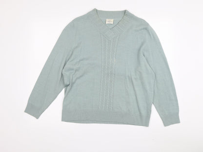 Eastex Women's Green Cable-Knit Pullover Jumper Size 16