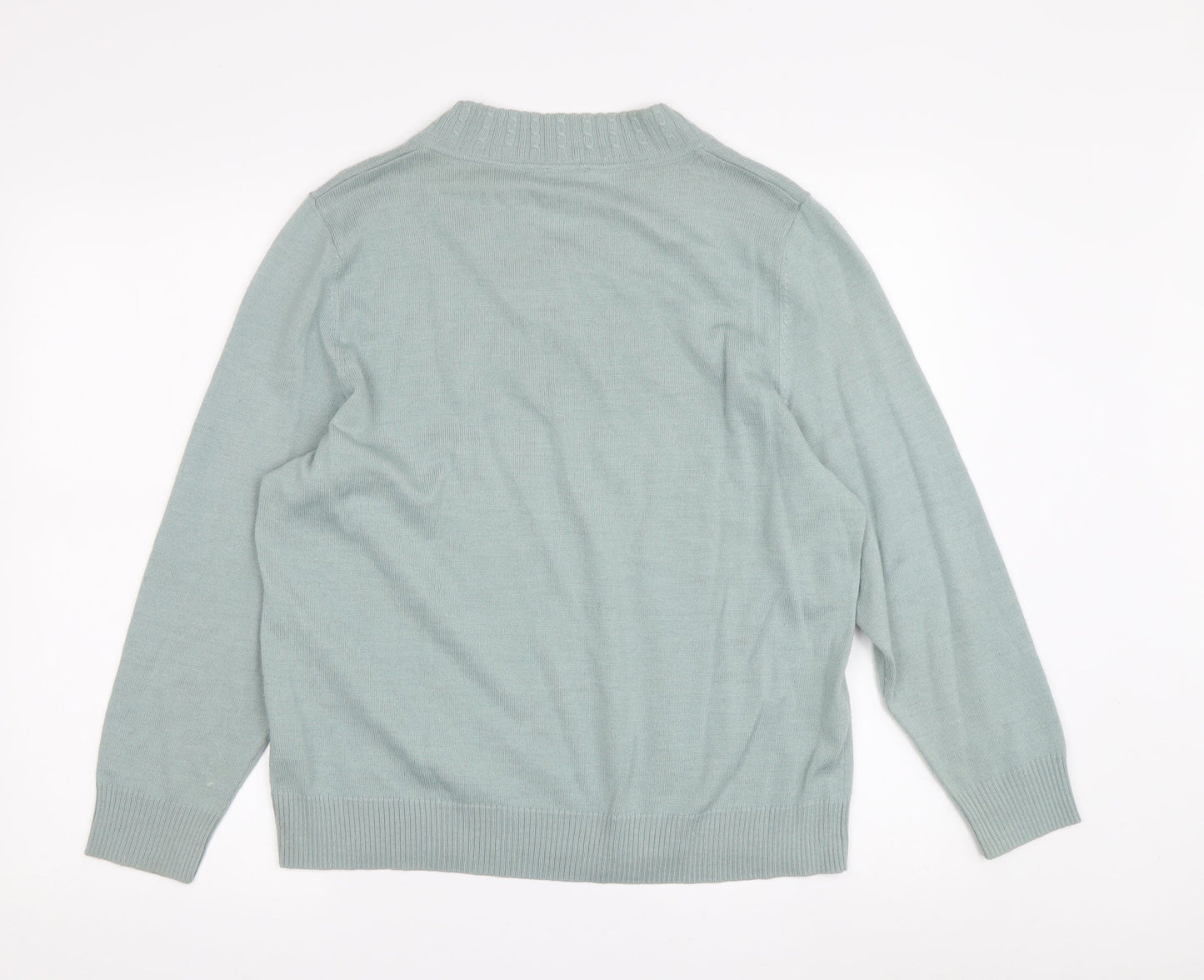 Eastex Women's Green Cable-Knit Pullover Jumper Size 16