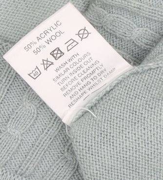 Eastex Women's Green Cable-Knit Pullover Jumper Size 16