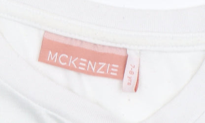 McKenzie Girls Floral Cropped T-Shirt, White, 7-8 Years