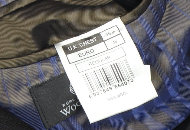 Mens UK Size 36 Jeff Banks Regular Black Suit Jacket