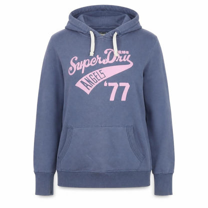 Womens UK Size M Superdry Blue Pullover Hoodie