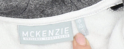 McKenzie Boys Grey 10-12 Hoodie with Half Zip and Hood