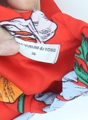 Jacqueline de Yong Women's Red Floral A-Line Dress Size 8