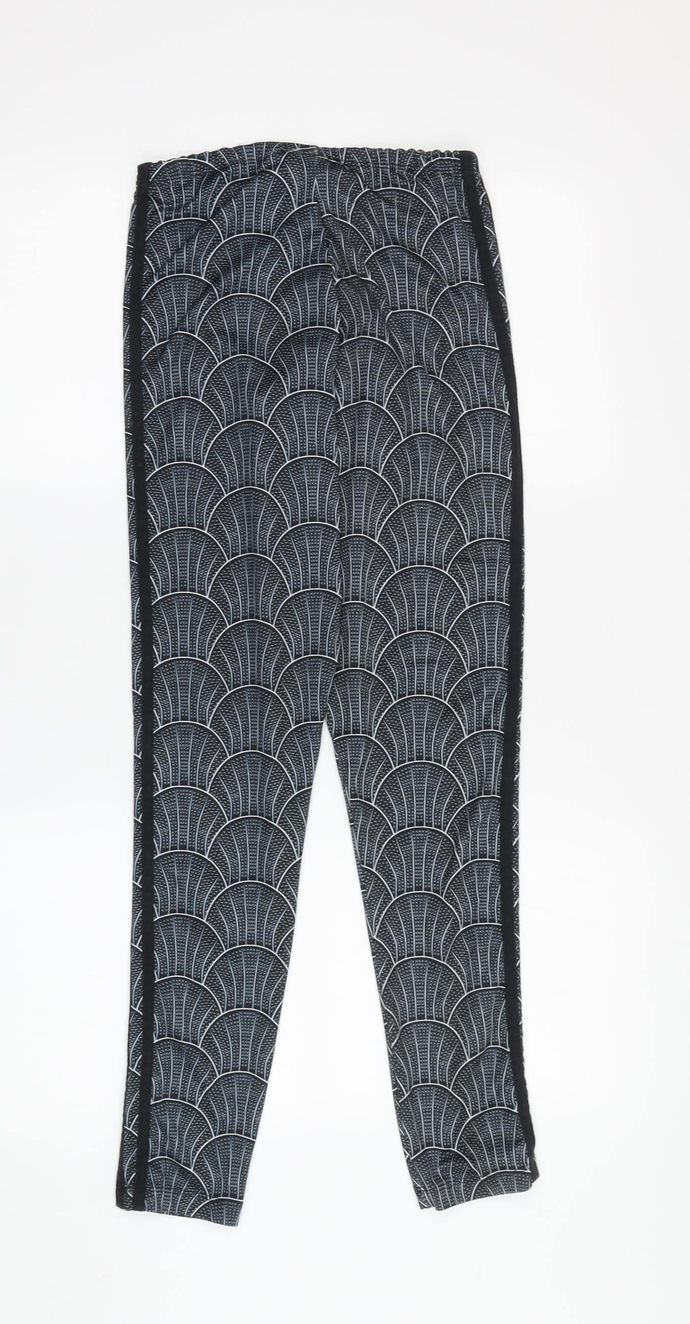 Adidas Women's XS Black Track Pants with Geometric Pattern