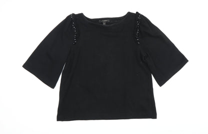Banana Republic Women's Black Blouse, Size S, Beaded Accents