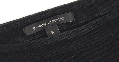 Banana Republic Women's Black Blouse, Size S, Beaded Accents