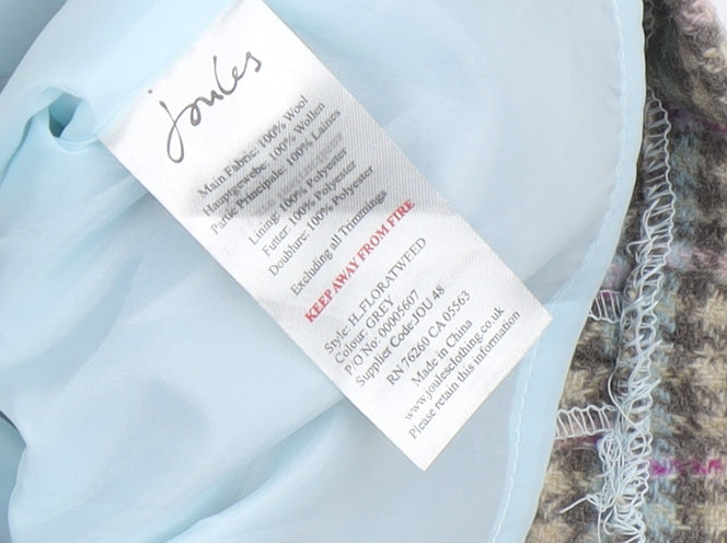 Joules Women's Multicoloured Check Skirt - Size 8 Wool