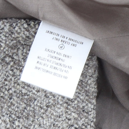 Alexon Women's Grey Tweed Fur Trim Jacket Size 8